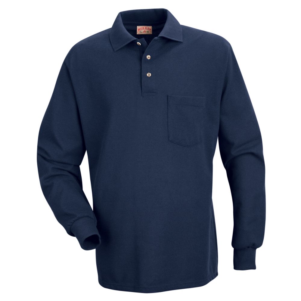 Red Kap Long Sleeve Solid Color Knit Shirt with Pocket