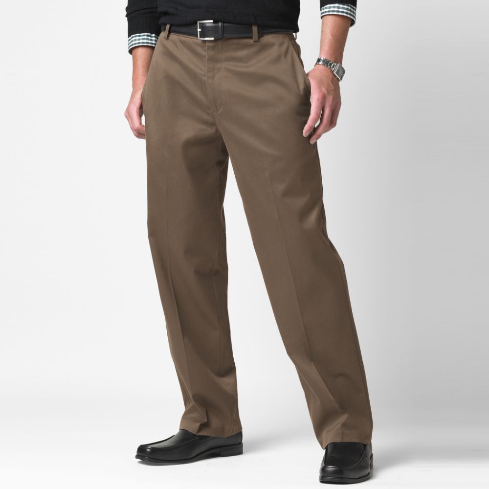 Dockers Signature Khaki with Individual Fit Waistband Classic Fit, Flat Front