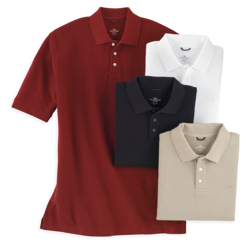 Dockers Short Sleeve Solid Pique Polo