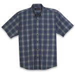 Canyon Ridge Short Sleeve Blue Plaid Shirt by Casual Male