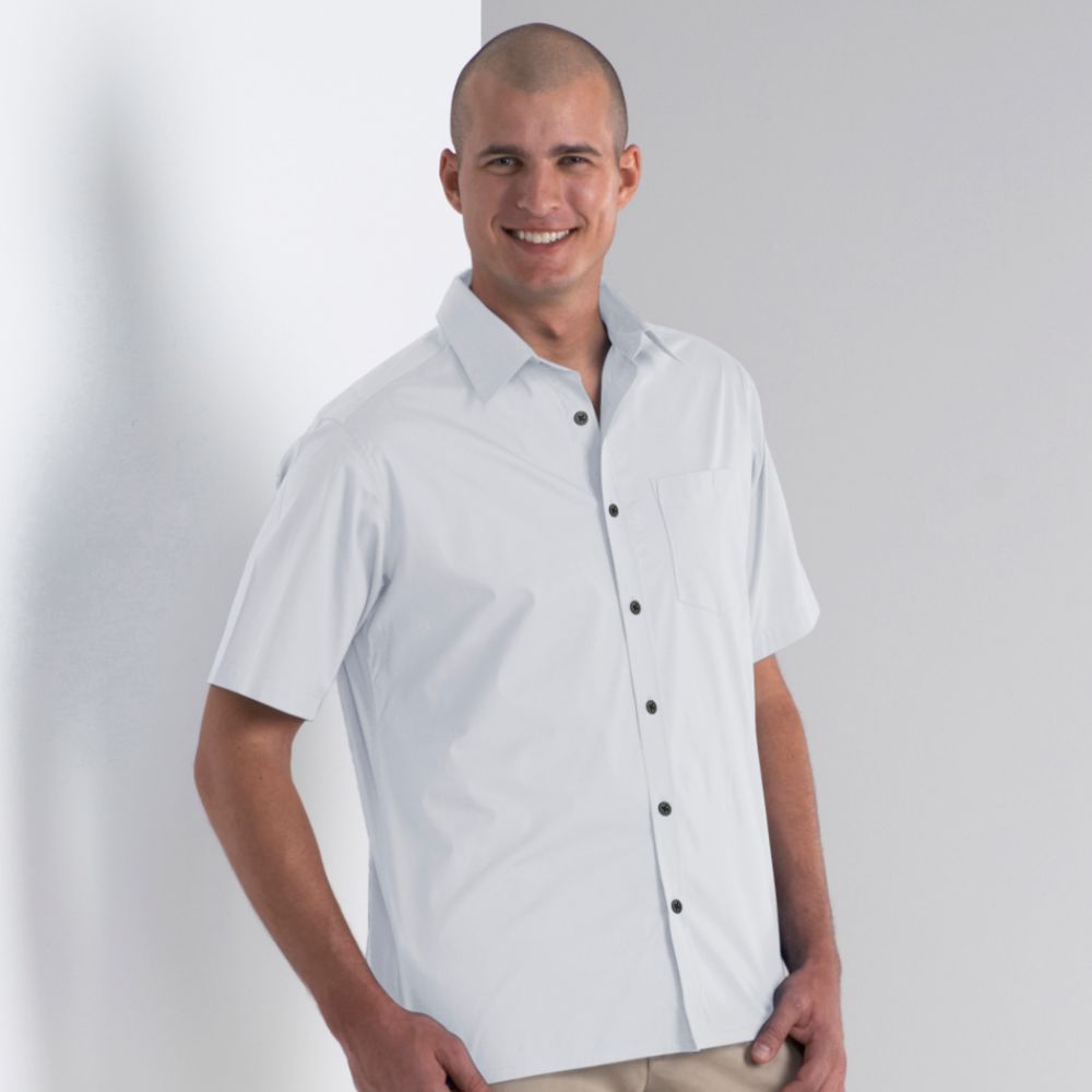 Structure Short Sleeve Stretch Poplin Shirt