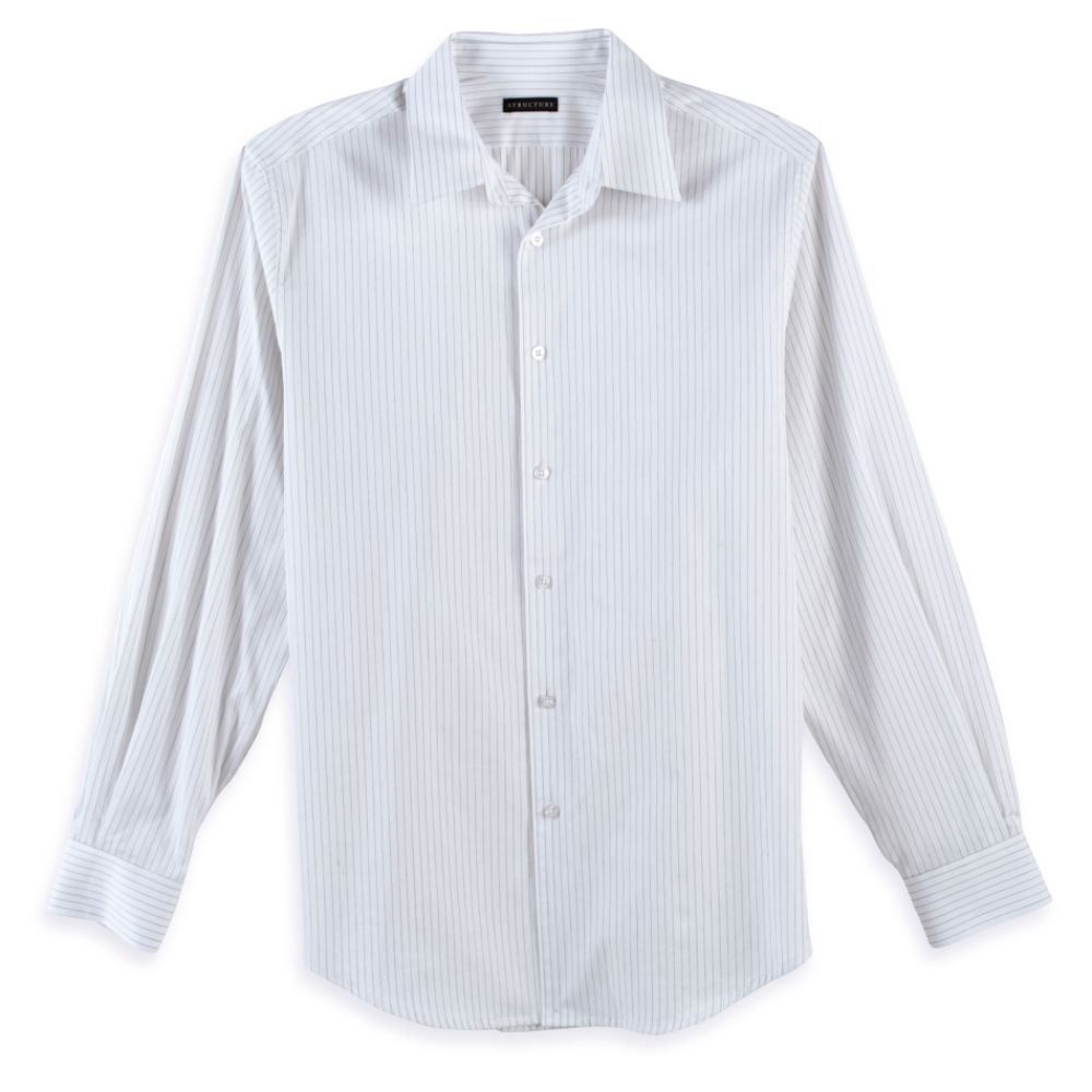 Structure Long Sleeve Dress Woven Shirt