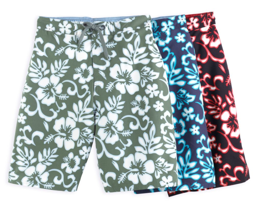 Canyon River Blues Printed Microfiber Elastic-Back Board Short