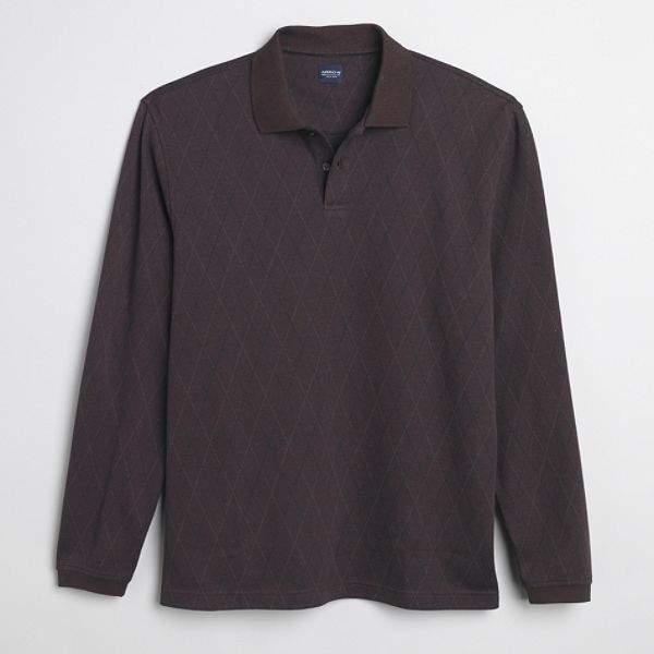 Arrow Men's Long Sleeve Argyle Polo