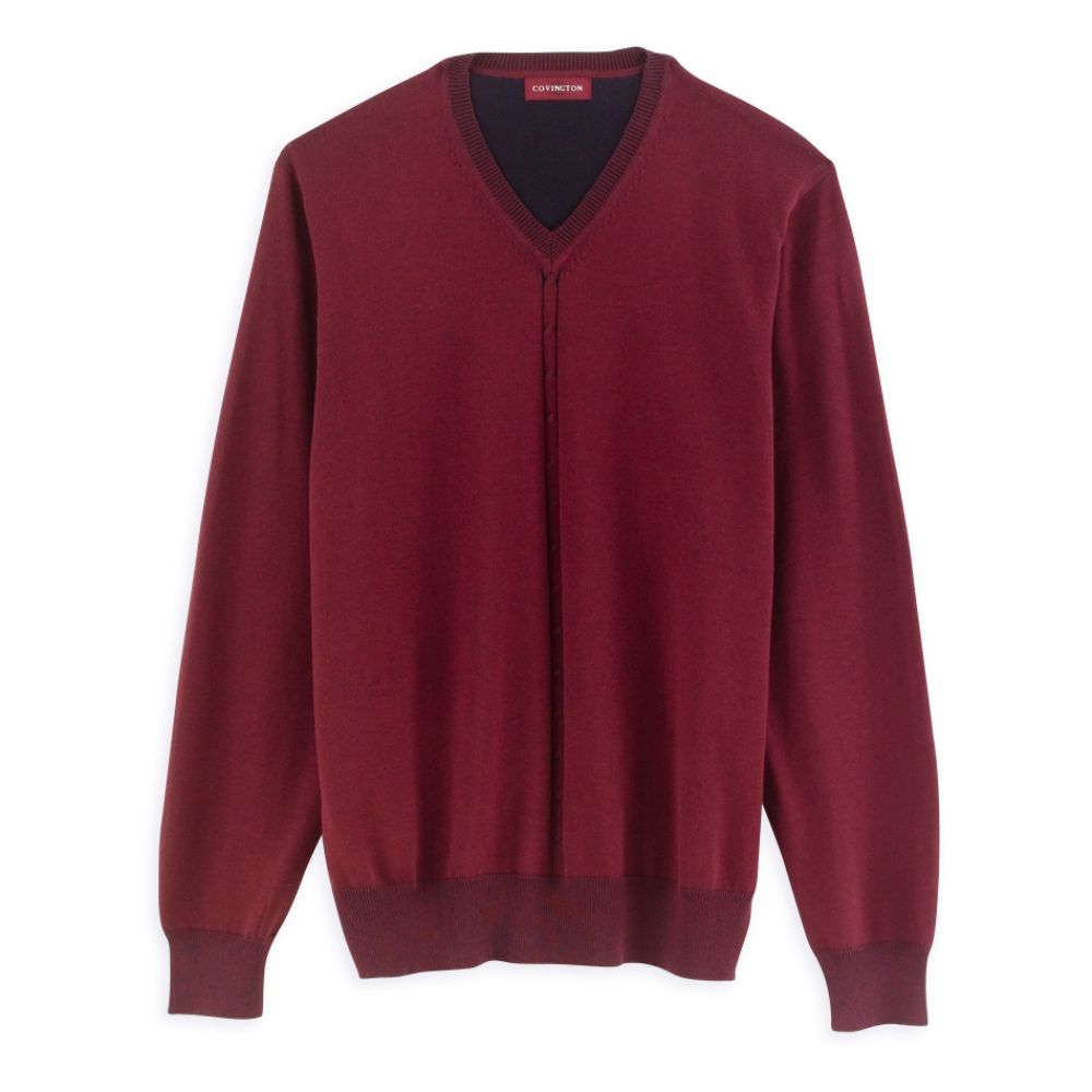 Covington Single Cable V-Neck Sweater