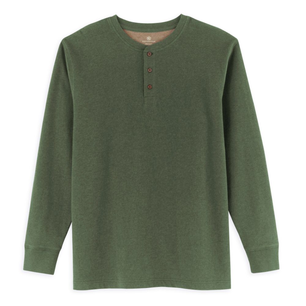 Covington Long Sleeve Sueded Solid Henley