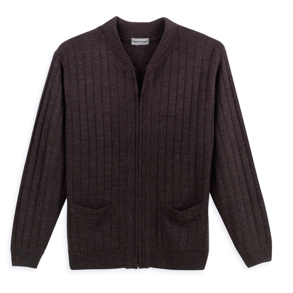 David Taylor Solid Zip Cardigan