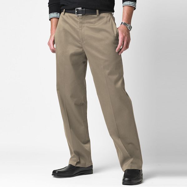 Dockers Signature Khaki with Individual Fit Waistband" Classic Fit, Flat Front