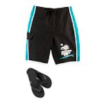 Joe Boxer Colorblocked Swim Trunk with Flip Flop