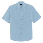 Covington Short Sleeve Solid Pigment Dye Cross Hatch Woven