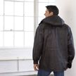 Excelled Mens Leather Hooded Parka
