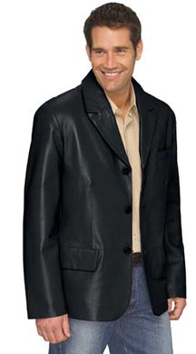 Excelled Mens Leather Blazer