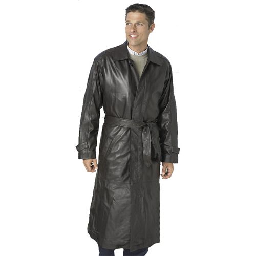 Excelled Men's Lambskin Trench Coat