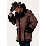 Excelled Men's 3/4 Length Shearling Coat