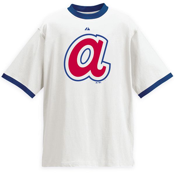 Majestic Athletic Atlanta Braves Cooperstown Ringer Tee