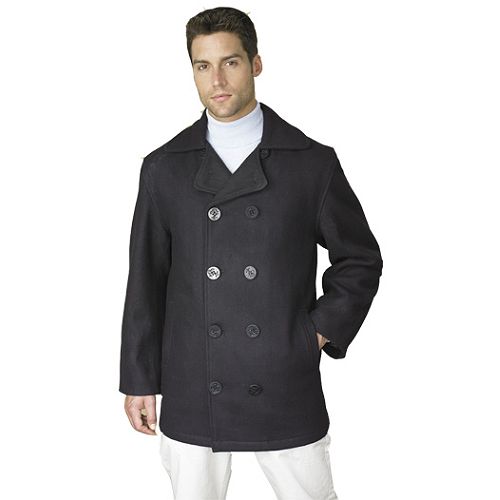 Excelled Mens Wool Pea Coat
