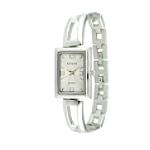 Decade Ladies Dress Watch with Square Silver Dial and Silvertone Banglette Band