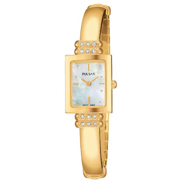 Seiko Ladies Semi-Bangle Watch with Swarovski Crystals & Mother of