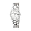 Ladies Calendar Date Watch with White Dial and Silvertone Link Band
