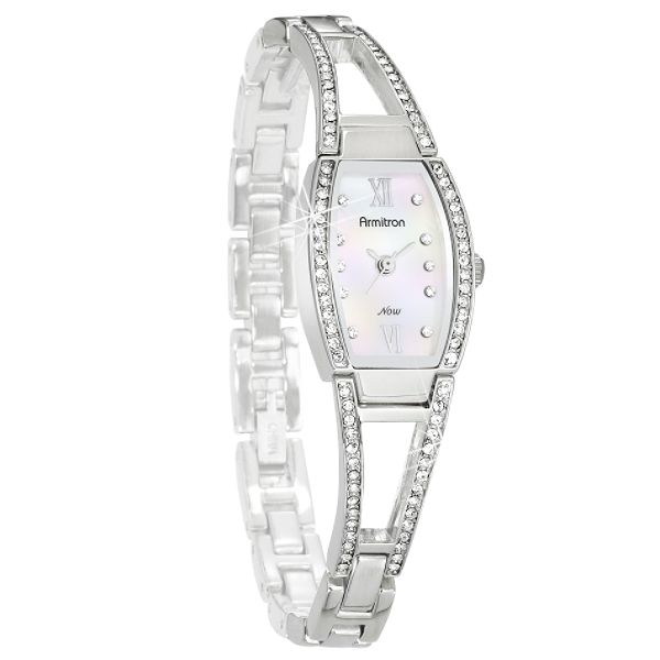 Armitron Ladies Swarovski Crystal NOW Watch w/Mother-of-Pearl Dial &