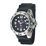 Festina Mens Calendar Date Diver Watch with Round Black Dial and Black Rubber Band