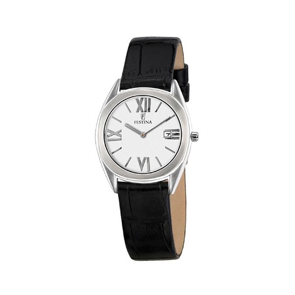 Festina Men's Calendar Date Watch with Round White Dial and Black