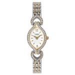 Caravelle Ladies Marquise and Heart Design Watch With Swarovski Crystal Accent Bezel.