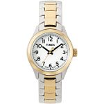 Timex Ladies T-Series Watch w/Mother-of-Pearl Dial & Goldtone & Silvertone Link Band