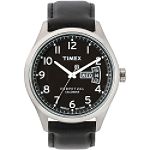 Timex Ladies T-Series Calendar Day/Date Watch with Black Dial and Black Leather Band
