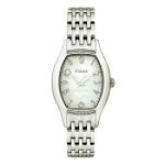 Timex Ladies Diamond Accent Toneau Watch w/Mother-of-Pearl Dial & ST Link Band