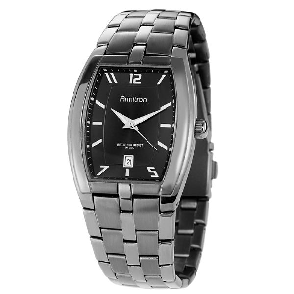 Armitron Men's Dark Gunmetal Ionic Plated Calendar Steel Watch