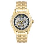 Armitron Mens 21 Jewel Automatic Watch w/Crystal Accents, Skeleton Dial & GT Link Band