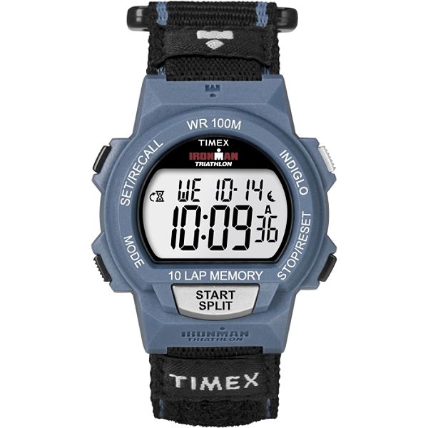 Timex Men's Calendar Day/Date Ironman Watch w/Blue Case, Digital Dial