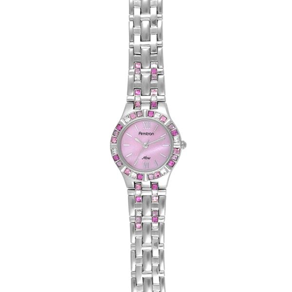 Armitron Ladies Watch with Pink Swarovski Crystals, Mother-of-Pearl