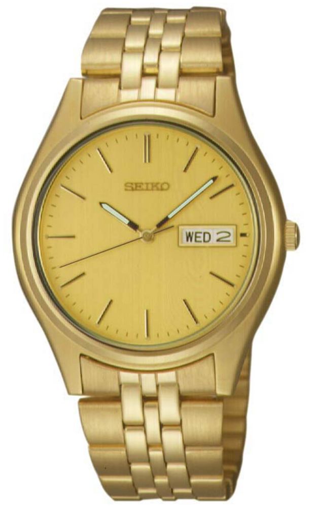 Seiko Mens Quartz Watch with Champagne Dial