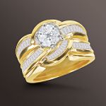 1-1/2 ct. t.w. Marquise & Taper-Cut Diamond Bridal Set in 14K Two-Tone Gold