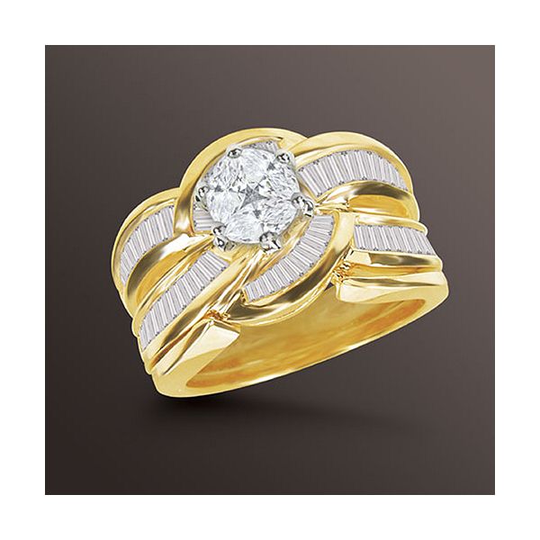 1 12 ct tw Marquise Taper Cut Diamond Bridal Set in 14K Two