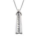 10K White Gold and Diamond Accent Journey Pendant