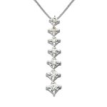 14 ct tw Diamond and 10K White Gold Journey Squares Pendant