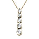 14 ct tw Diamond Teardrop Journey Pendant
