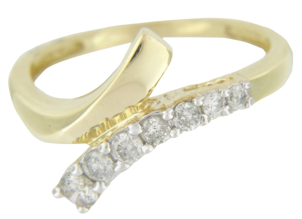 Journey 1/3 ct. tw.* Diamond and Yellow Gold Bypass Ring