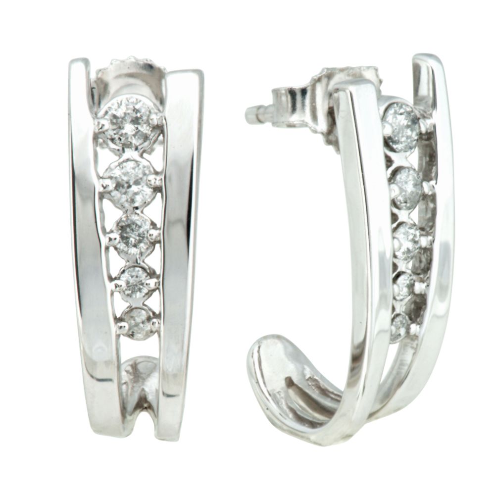 Journey 1/4 ct. tw.* Diamond and Gold Journey Earrings