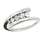 14 ct tw Ladies Diamond and White Gold Journey Ring