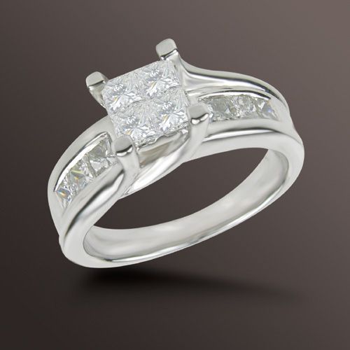 Celestial Star(tm) 1 ct. t.w.* Princess Diamond Engagement Ring in 14K White Gold