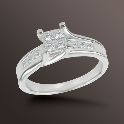 Celestial Star(tm) 1/2 ct. t.w.* Princess Diamond Engagement Ring in 14k White Gold