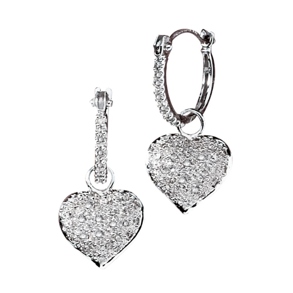 1/4 ct. tw.* Diamond Interchangeable Heart Hoop Earrings