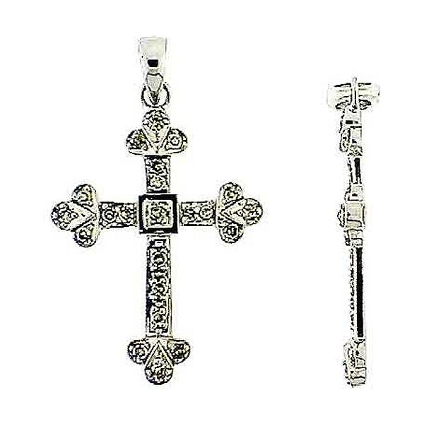 1/8 ct. t.w. Diamond Cross Pendant in 10K White Gold