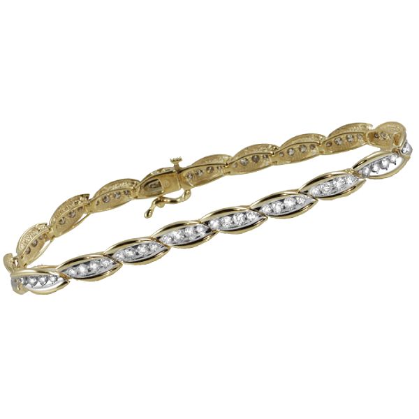 2 ct. tw. Diamond Link Bracelet. 10K Yellow Gold
