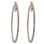 1 ct. t.w. Diamond In/Out Hoop Earrings in Sterling Silver