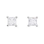 Paul Winston 1/2 ct. tw.* Diamond Princess Stud Earrings. 14K White Gold